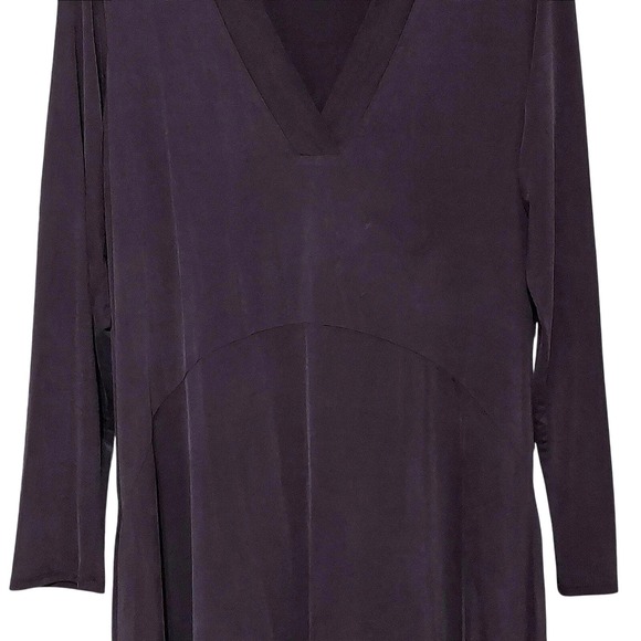 DOLAN ANTHROPOLOGIE PLUM PURPLE LONG SLEEVE SOFT STRETCH DRESS WOMENS LARGE - Picture 3 of 9